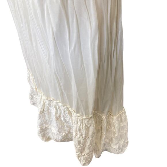 Vintage Prairie Cottagecore Victorian Bishio Sleeve Embroidered Ivory Dress XS - Picture 8 of 14